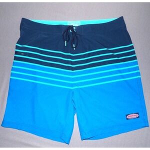 Vineyard Vines Striped Draw String Stretch Performance 8" Swim Trunks‎ Men's 38